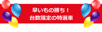 早いもの勝ち！台数限定の特選車