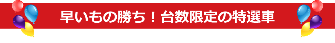 早いもの勝ち！台数限定の特選車