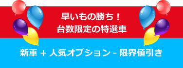 早いもの勝ち！台数限定の特選車 新車+人気オプション-限界値引き