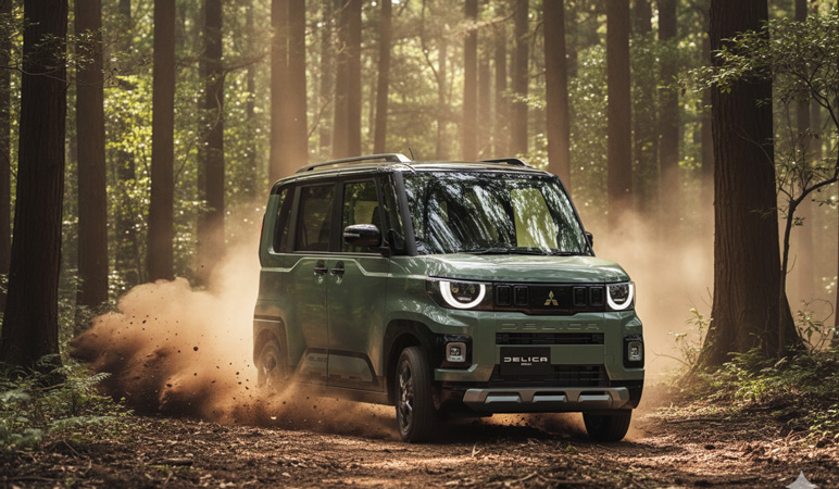 デリカミニが走っている